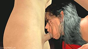 Busty Latina Babe Sucks Cock While Being Fucked In 3D Animation