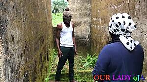 Lucky local boy fucks slay queen's wet pussy in Nigerian bush