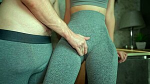 After gym, he couldn't resist groping stepmom in yoga pants for a creampie.