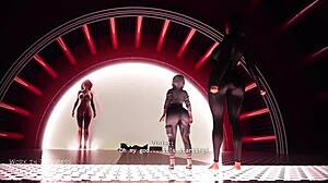 GIANTESS GIANT WOMAN GROWTH 3D MODEL ANIMATION with big tits and ass