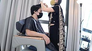 Indian Barber Gets Horny During Hair Cutting Session