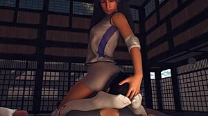 In the classroom, a dominant woman practices femdom face sitting during yoga class