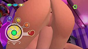 hot 3d cartoon fuck with big tits cutie in sex game, deepthroat and titty fuck