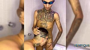 Anime hentai scene in hotel with hetero guy sucking