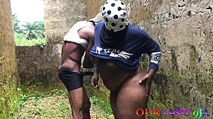 Lucky local boy fucks slay queen's wet pussy in Nigerian bush