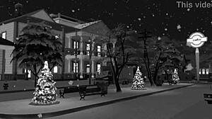 Sims 4 parody features wonderful fucking life with big tits and asses in christmas interracial scenes