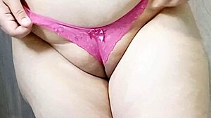 This fat bbw has a shaved pussy and she's teasing with her chubby body