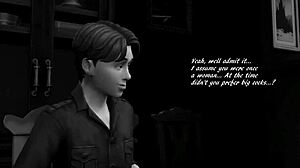 Sims 4 parody features wonderful fucking life with big tits and asses in christmas interracial scenes