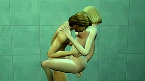 Stepbrother and stepsister share a shower moment