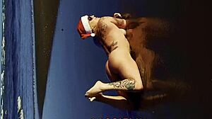 Blonde Mama Noel Gives Ass Gift On Christmas