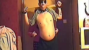 Tied up kelly gives mark ass to mouth on a dildo cock