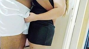 Amateurs grind on nerd in doggy style