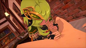 sunset collei genshin impact hentai is amazing with 3d cartoon style 😍