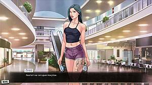 Muscular young character with big cock in nude gameplay scene