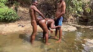 Fuck My Thick Pussy In The River With Big Black Cock