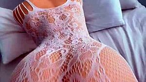 my stepmom watches me blow my husband in public