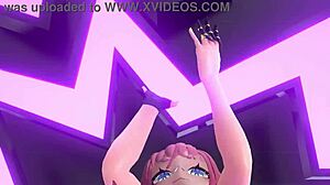 Striptease MMD Yoasobi - idol med drilleri og tøj revet af