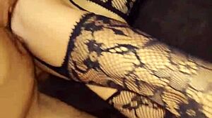 I filmed my hot MILF in stockings with monster cock