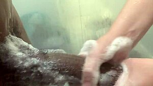 Petite blonde calls brother for towel