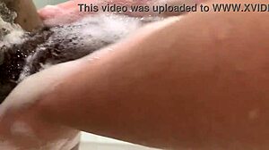 Petite blonde calls brother for towel