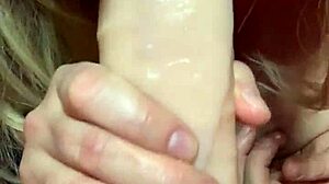 Slut Wife Sucks And Tit-Fucks Big Dildo