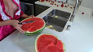 young asian girlfriend cums hard with fruity orgasm play.