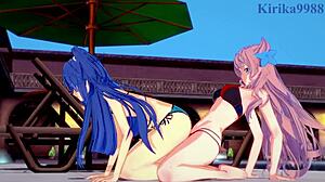 Tsubasa Kazanari and Maria Cadenzavna Eve in wild futanari sex from Symphogear hentai