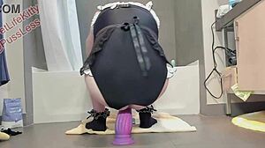 uhh, maid trainin’ gape in bathroom!