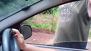 naughty bia shows her wet pussy and boobs on the street