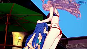 Tsubasa Kazanari and Maria Cadenzavna Eve in wild futanari sex from Symphogear hentai