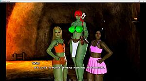 Nurse in hospital with patient and monster in naughty 3D cartoon