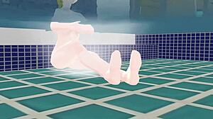 애니 여캐 일본 공중목욕탕 센토에서 씻으며 보지 노출