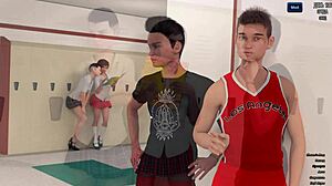 Redhead sucks and fucks in bondage mmf at work anime gameplay.