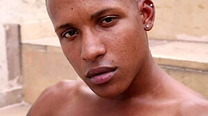 Black Gay Stud Cums on House Veranda with Monster Cock