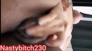 Creamy pussy masturbation with big tits and ass