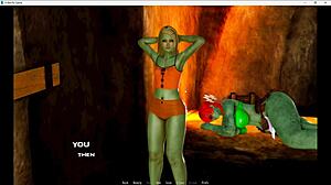 Nurse in hospital with patient and monster in naughty 3D cartoon