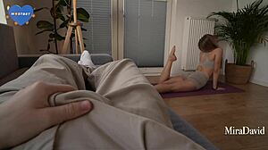 yoga turns into tight pussy stretching with mira david