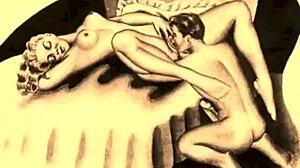 Vintage erotic animation evokes deep nostalgia and desire.