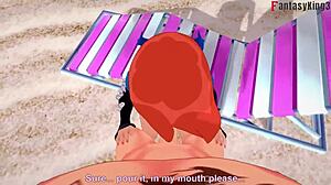 Yae miko feels intense passion in bikini sex on beach pov