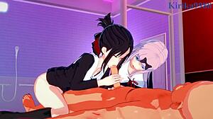 i joined kaguya and chika for intense threesome