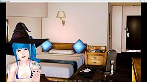 Nurse in hospital with patient and monster in naughty 3D cartoon