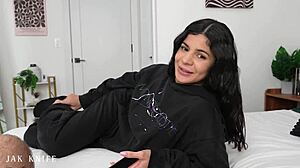 Hey, my milf stepmom Jolla PR shows me how to handle big tits in POV!