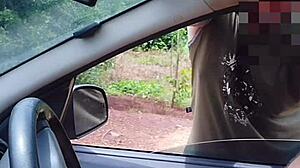 naughty bia shows her wet pussy and boobs on the street