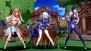 hey, wanna see genshin furina, nilou, and yelan in hot hentai mmd?