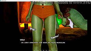 Nurse in hospital with patient and monster in naughty 3D cartoon