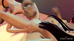 my horny girlfriend wants lesbian sex - sexual hot animations with fingering and toys