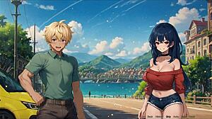 Teasing my boyfriend with voyeurism in this hentai game episode