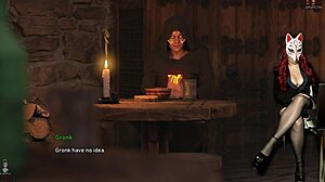 Steps of debauchery with busty elf girls using dildos