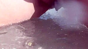 Milf BBW Pees On Shaved Pussy At Public Beach.