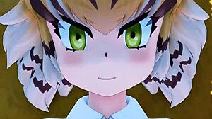 In this anime episode, bengal tiger from kemono friends gets fucked hard by friends